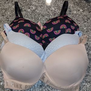 Lot of 3 pink bras 36DD